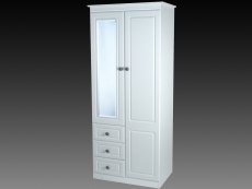 ASC ASC 2ft6 Chelsea 2 Door 3 Drawer Mirrored Double Wardrobe (Assembled)