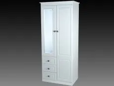 ASC ASC 2ft6 Chelsea 2 Door 3 Drawer Mirrored Double Wardrobe (Assembled)
