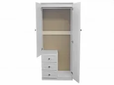 ASC 2ft6 Chelsea 2 Door 3 Drawer Mirrored Double Wardrobe (Assembled)