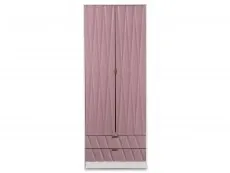 Welcome Welcome Diamond Kobe Pink and White 2 Door 2 Drawer Double Wardrobe (Assembled)