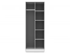Welcome Welcome Diamond Kobe Pink and White Wardrobe with Open Shelving (Assembled)