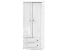 Welcome Welcome Balmoral White High Gloss 2 Door 2 Drawer Double Wardrobe (Assembled)