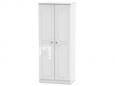 Welcome Welcome Balmoral White High Gloss 2 Door Double Wardrobe (Assembled)