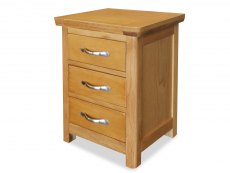 ASC ASC Austin 3 Drawer Oak Wooden Small Bedside Cabinet (Assembled)