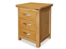 ASC ASC Austin 3 Drawer Oak Wooden Small Bedside Table (Assembled)