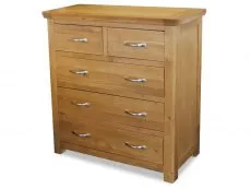 ASC ASC Austin 3+2 Oak Wooden Chest of Drawers (Assembled)