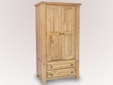 ASC Balmoral 2 Door Oak Wooden Double Wardrobe (Part Assembled)