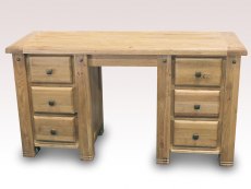 ASC ASC Balmoral Double Pedestal Oak Wooden Dressing Table (Assembled)