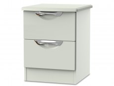ASC Corsica Kashmir High Gloss 2 Drawer Small Bedside Cabinet (Assembled)