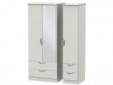 ASC ASC Corsica 3 Door 4 Drawer Mirrored Triple Wardrobe (Assembled)