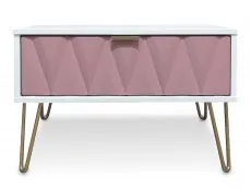Welcome Welcome Diamond Kobe Pink and White 1 Drawer Midi Chest of Drawers (Assembled)