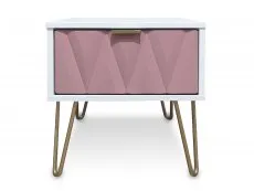 Welcome Welcome Diamond Kobe Pink and White 1 Drawer Small Bedside Table (Assembled)