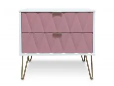 Welcome Welcome Diamond Kobe Pink and White 2 Drawer Midi Chest of Drawers (Assembled)