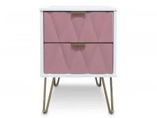 Welcome Welcome Diamond Kobe Pink and White 2 Drawer Small Bedside Table (Assembled)