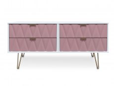 ASC Diana Kobe Pink and White 4 Drawer Bed Box (Assembled)
