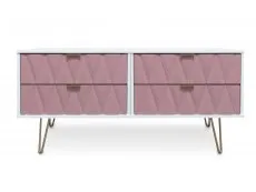 ASC ASC Diana Kobe Pink and White 4 Drawer Bed Box (Assembled)