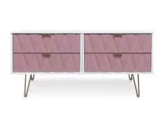 Welcome Welcome Diamond Kobe Pink and White 4 Drawer Bed Box (Assembled)