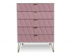 Welcome Welcome Diamond Kobe Pink and White 5 Drawer Chest of Drawers (Assembled)
