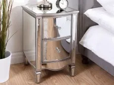 Birlea Birlea Elysee 2 Drawer Mirrored Bedside Table (Assembled)