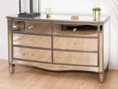 Birlea Furniture & Beds Birlea Elysee 6 Drawer Mirrored Chest of Drawers (Assembled)
