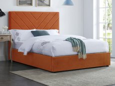 LPD LPD Islington 4ft6 Double Orange Upholstered Fabric Bed Frame