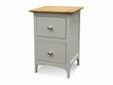 ASC ASC Larrissa Grey and Oak 2 Drawer Wooden Bedside Cabinet (Assembled)