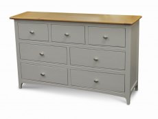 ASC Larrissa Grey and Oak 7 Drawer Wooden Wide Chest of Drawers (Assembled)