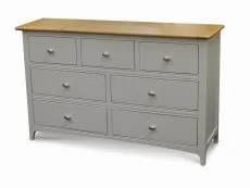 ASC ASC Larrissa Grey and Oak 7 Drawer Wooden Wide Chest of Drawers (Assembled)