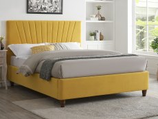 LPD LPD Lexie 4ft6 Double Mustard Upholstered Fabric Bed Frame