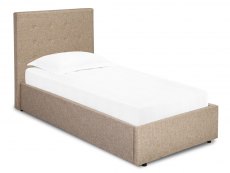 LPD Lucca 3ft Single Beige Upholstered Fabric Bed Frame