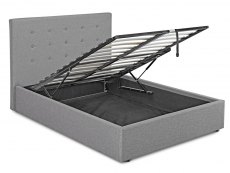 LPD LPD Lucca 4ft6 Double Grey Upholstered Fabric Ottoman Bed Frame