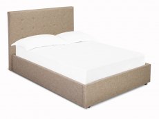 LPD Lucca 5ft King Size Beige Upholstered Fabric Bed Frame