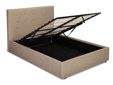 LPD LPD Lucca 5ft King Size Beige Upholstered Fabric Ottoman Bed Frame