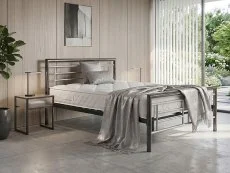 ASC ASC Maya Chrome and Nickel Metal Bed Frame