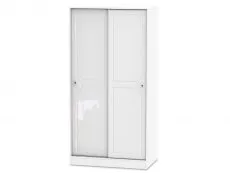 ASC ASC Quartz White High Gloss Sliding Door Double Wardrobe (Part Assembled)