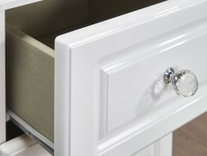 ASC Quartz White High Gloss 3 Door 2 Drawer Mirrored Triple Wardrobe (Assembled)