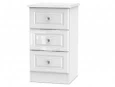 ASC ASC Quartz White High Gloss 3 Drawer Bedside Cabinet (Assembled)