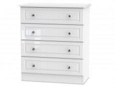 ASC ASC Quartz White High Gloss 4 Drawer Chest of Drawers (Assembled)