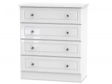 Welcome Welcome Balmoral White High Gloss 4 Drawer Chest of Drawers (Assembled)