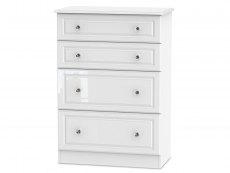 ASC ASC Quartz White High Gloss 4 Drawer Deep Chest of Drawers (Assembled)