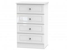 ASC ASC Quartz White High Gloss 4 Drawer Midi Chest of Drawers (Assembled)