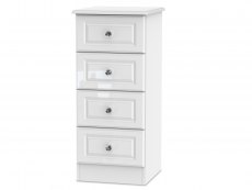 ASC ASC Quartz White High Gloss 4 Drawer Narrow Chest of Drawers (Assembled)