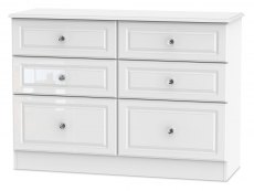 ASC ASC Quartz White High Gloss 6 Drawer Midi Chest of Drawers (Assembled)