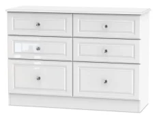 Welcome Balmoral White High Gloss 3+3 Drawer Midi Chest of Drawers (Assembled) Welcome Balmoral White High Gloss 3+3 Drawer Midi Chest of Drawers (Assembled)