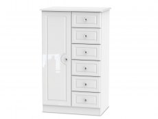 ASC ASC Quartz White High Gloss Childrens Small Wardrobe (Assembled)