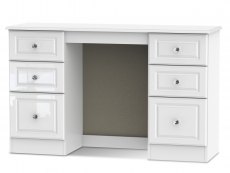 ASC ASC Quartz White High Gloss Double Pedestal Dressing Table (Assembled)