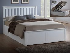 ASC Sienna 4ft Small Double White Wooden Ottoman Bed Frame