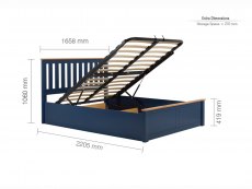 ASC ASC Sydney 5ft King Size Navy Blue Wooden Ottoman Bed Frame