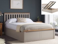 ASC ASC Sydney 5ft King Size Pearl Grey Wooden Ottoman Bed Frame