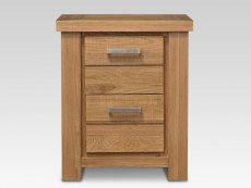 ASC ASC Westbury 2 Drawer Oak Wooden Small Bedside Cabinet (Assembled)